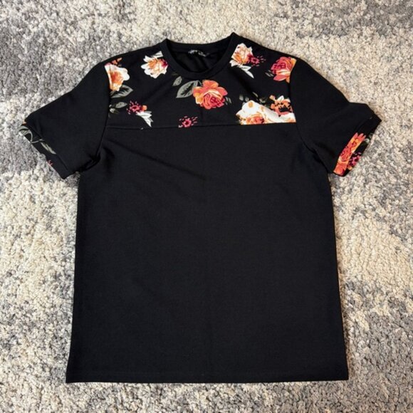 SET OF 2 - SHEIN, Men’s Floral Black Short Sleeve T-Shirt and Shorts Set, Large - Picture 4 of 13